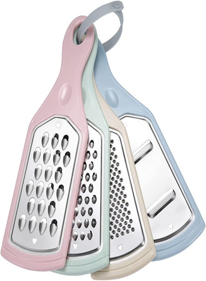WE-CEF Kitchen Grater 4 Different Planers Flat Handheld Graters for Kitchen Stainless Steel with Hanging Hole, Easy to Grate for Vegetable Fruit Nutmeg Nuts Zester Ginger Garlic Shredder - Image 1